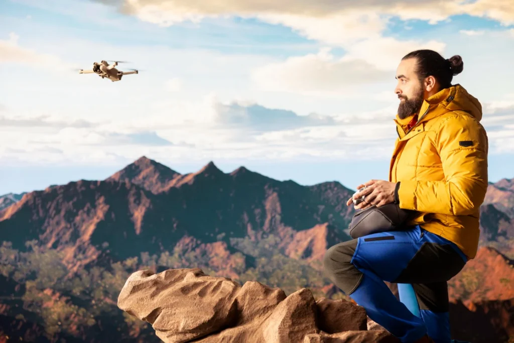 Magnero licensed drone pilot operating on site