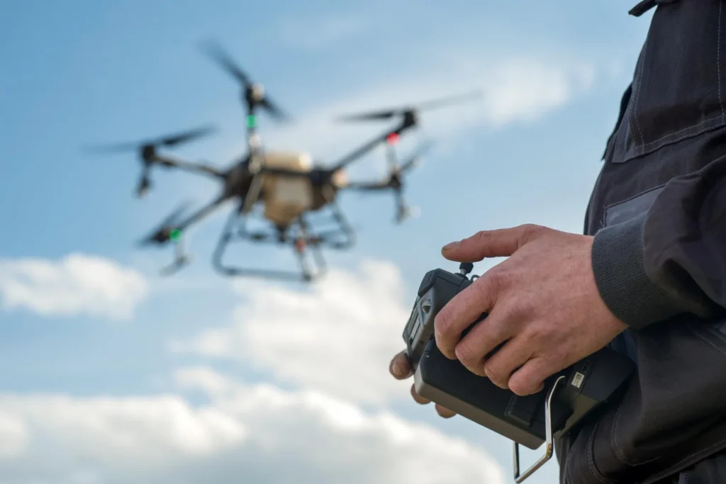 Running a pre-flight safety check before drone photography