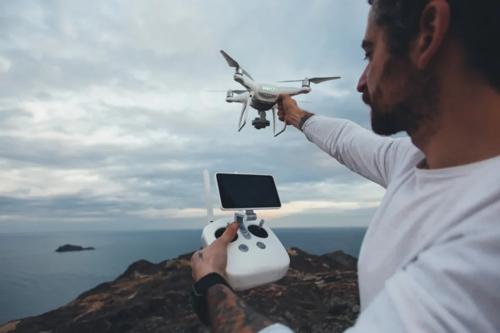 Assessing a site before a drone photography flight