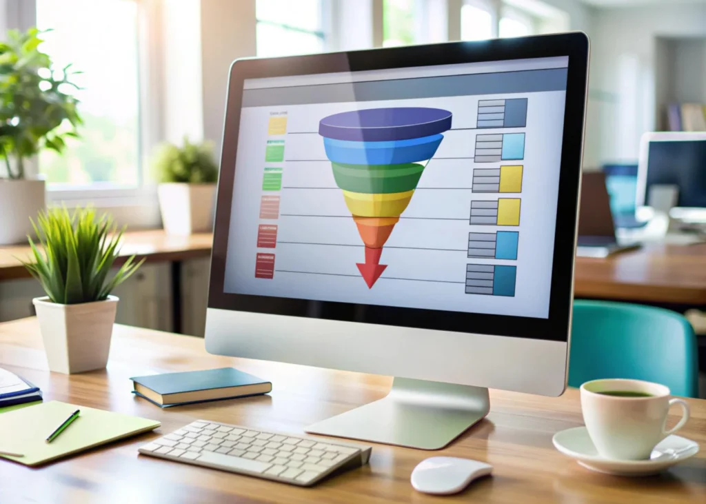 Retargeting and remarketing funnel used in programmatic advertising campaigns